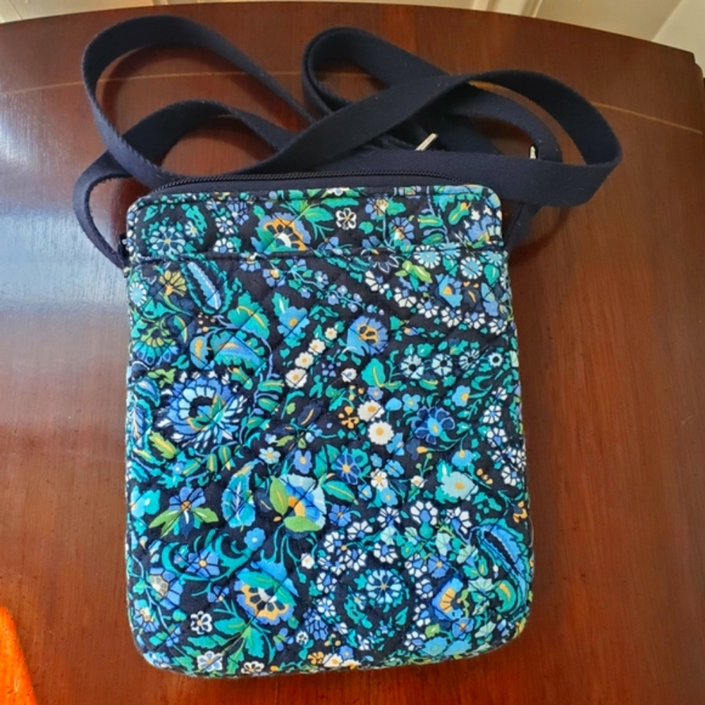 Vera Bradley Blue and Green Floral Crossbody Bag